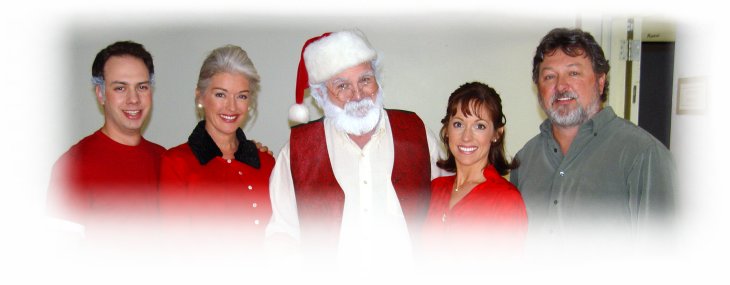Klaus, Sara, Santa, Sandy and Nicholas - the Santa Family.